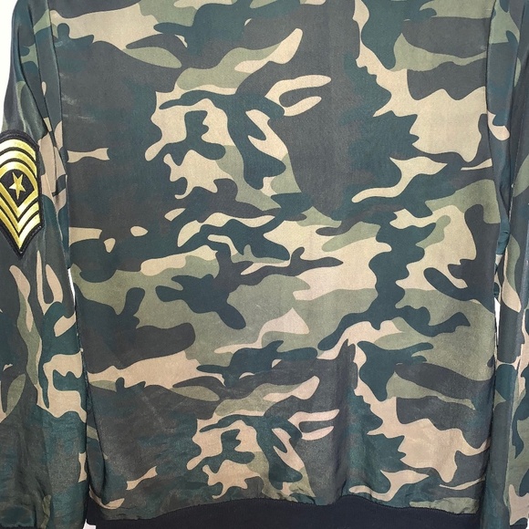 City of Angels Women's Army Bomber Jacket Zip front Lightweight Green Size Small - Picture 15 of 16